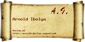 Arnold Ibolya névjegykártya
